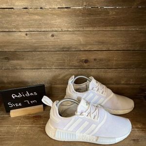 Mens Adidas NMD R1 Triple White Athletic Training Shoes Sneakers Size 7 M‎ EUC